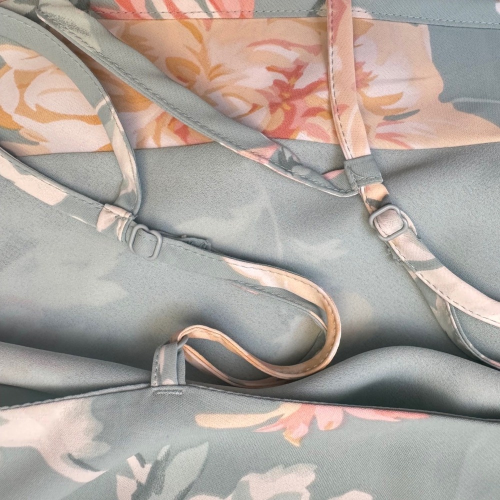 Abercrombie & Fitch XL Cowl Neck Maxi Slip Dress Floral Adjustable Wedding Guest - Picture 7 of 9